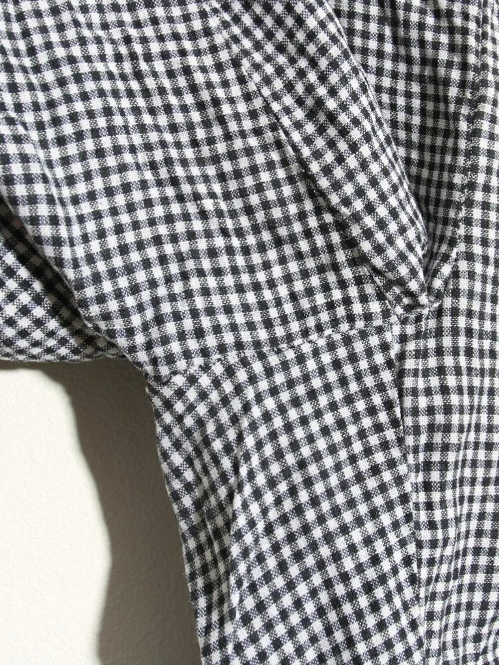 Quince 100% European Linen Pants Classic Mini Gingham Black White Pull-On Sz XL